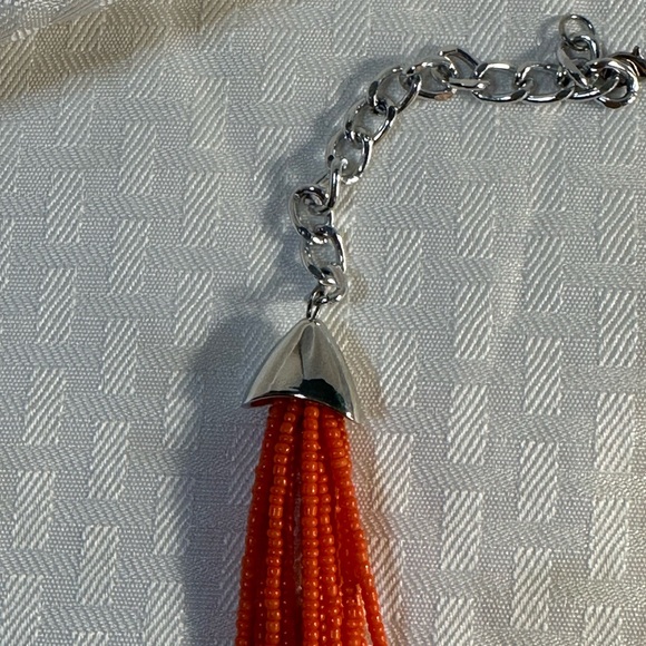 Orange Seed Bead Necklace Set - Picture 2 of 5